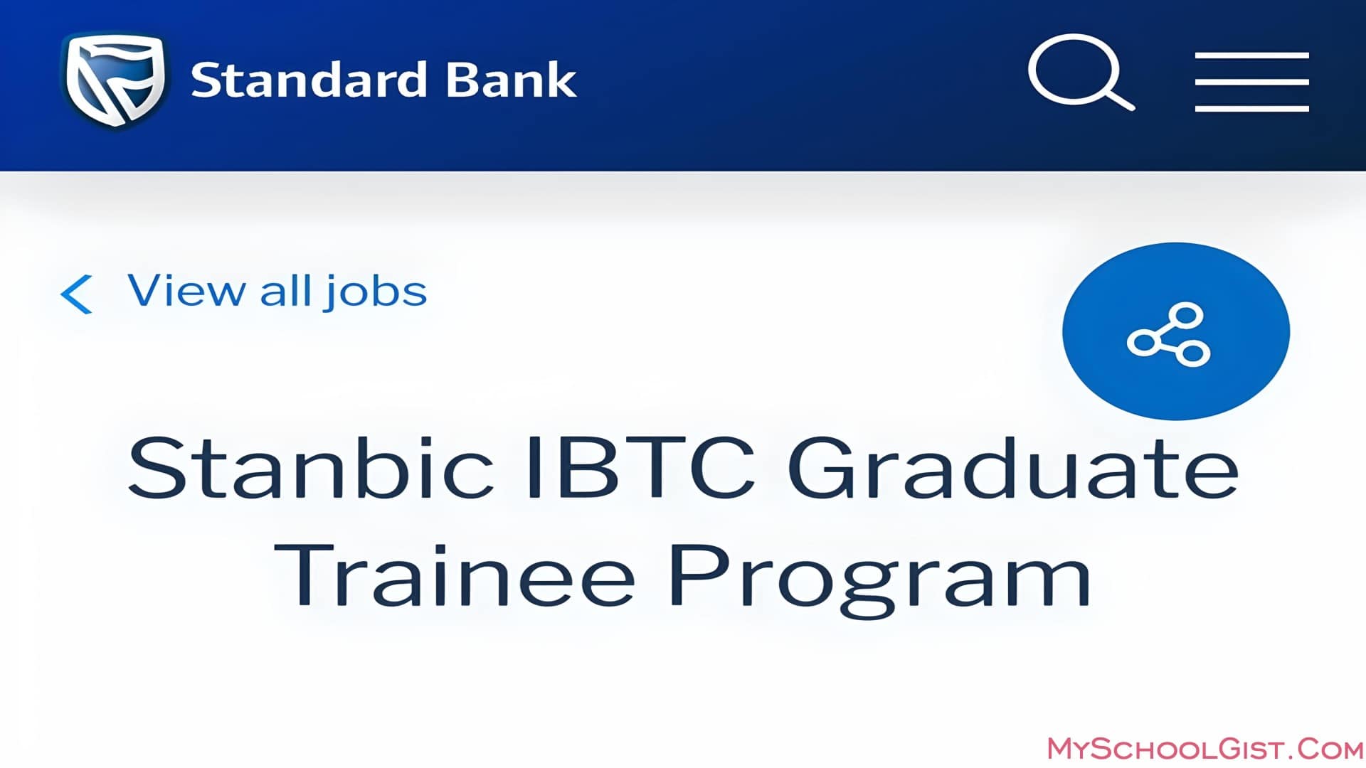  Stanbic IBTC Bank Graduate Trainee Program 
