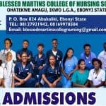 Blessed Martins College Of Nursing Admission Form 2024/2025