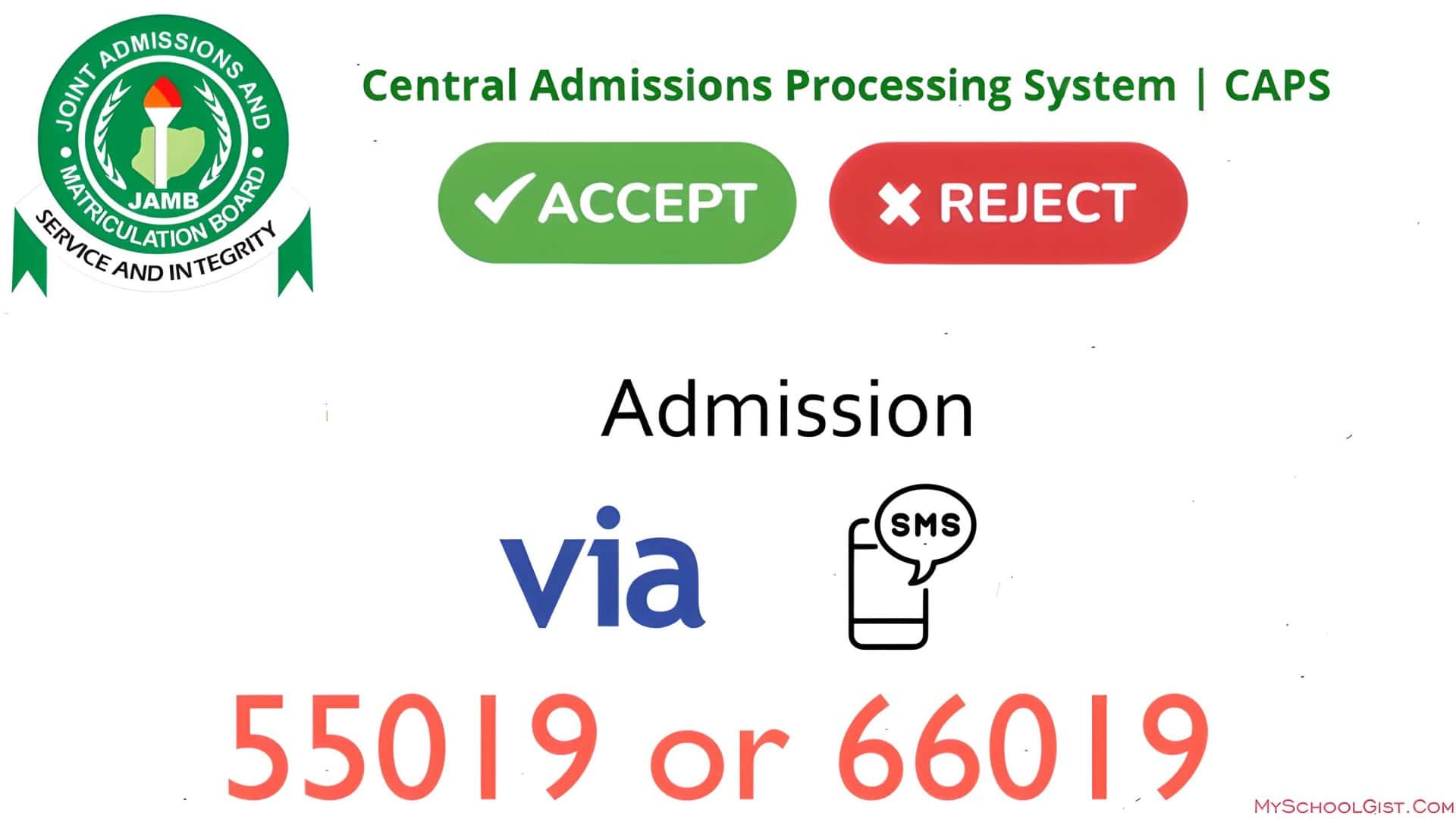 Accept or Reject Your Admission on JAMB CAPS Using SMS